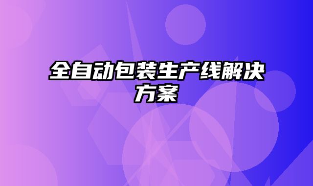 全自動包裝生產線解決方案